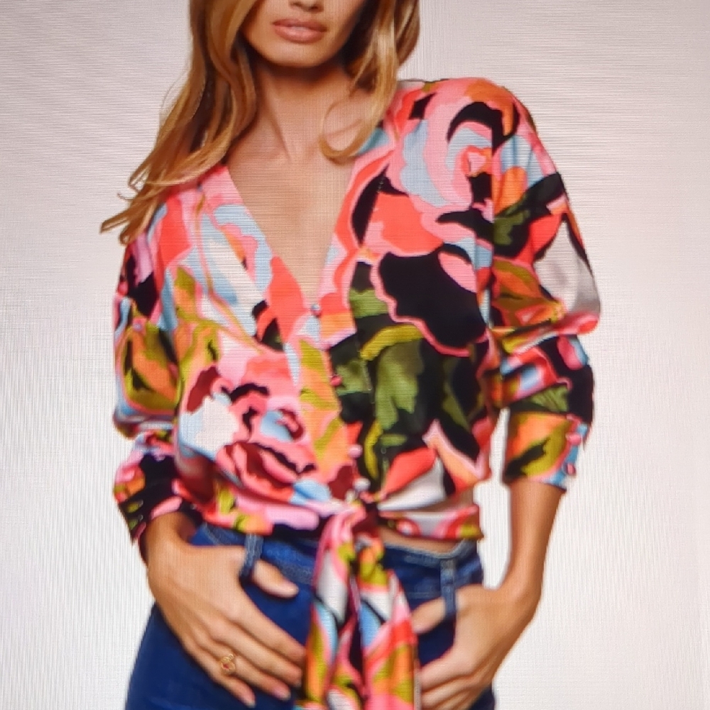 Hutch NWT "Kass" Lush Rose Satin Blouse